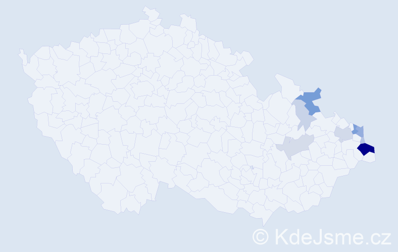 Příjmení: 'Tomoszková', počet výskytů 37 v celé ČR