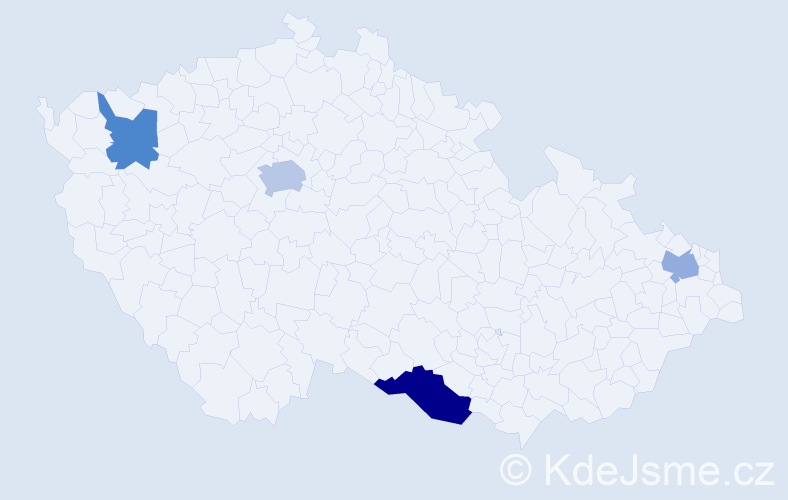 Příjmení: 'Caliskan', počet výskytů 6 v celé ČR