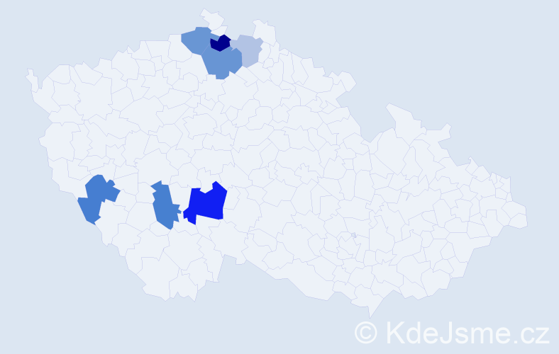 Příjmení: 'Kleinpeterová', počet výskytů 15 v celé ČR