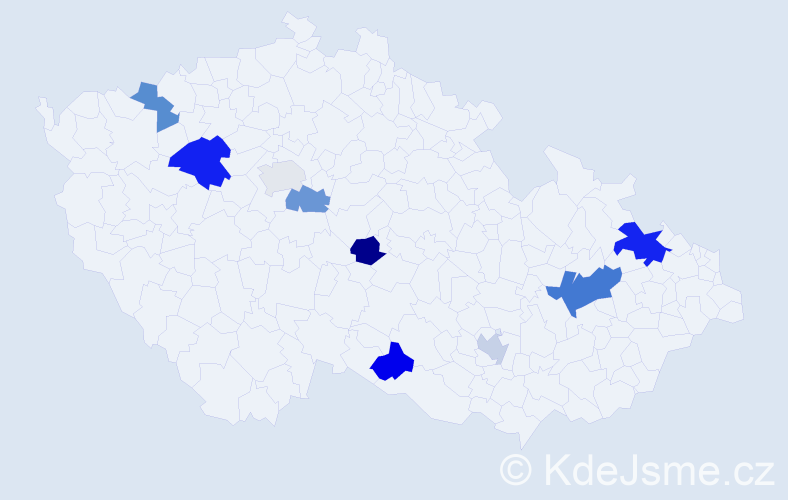 Příjmení: 'Kederová', počet výskytů 14 v celé ČR