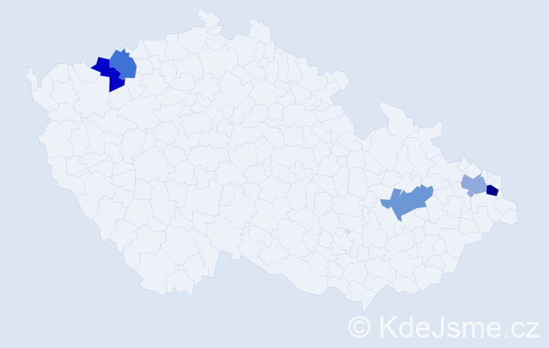 Příjmení: 'Zmitková', počet výskytů 6 v celé ČR
