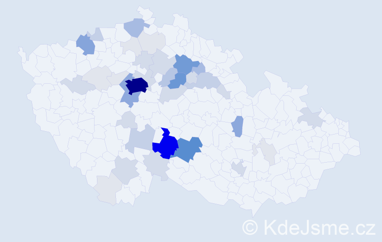 Příjmení: 'Římal', počet výskytů 174 v celé ČR