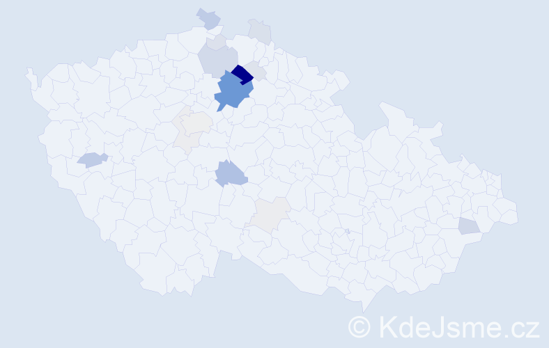 Příjmení: 'Hradiská', počet výskytů 64 v celé ČR