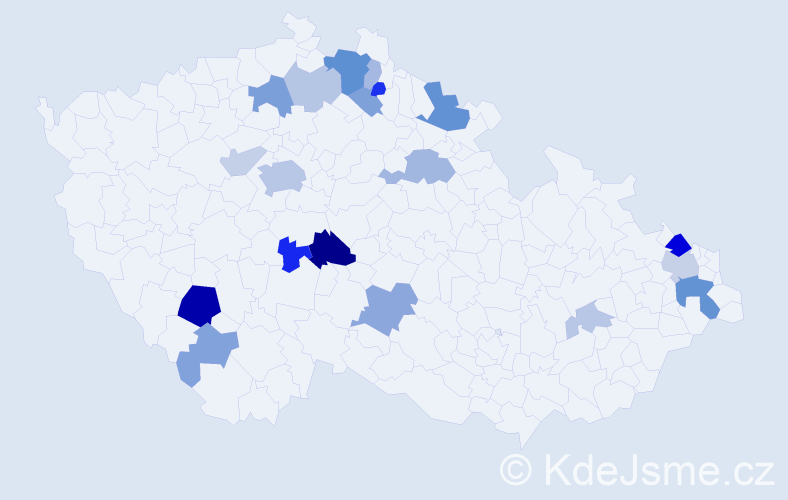 Příjmení: 'Kosák', počet výskytů 49 v celé ČR