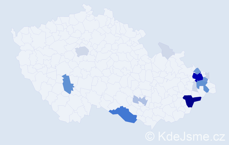 Příjmení: 'Klišová', počet výskytů 68 v celé ČR