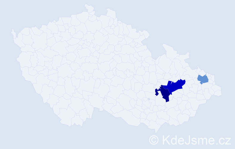 Příjmení: 'Egg', počet výskytů 13 v celé ČR