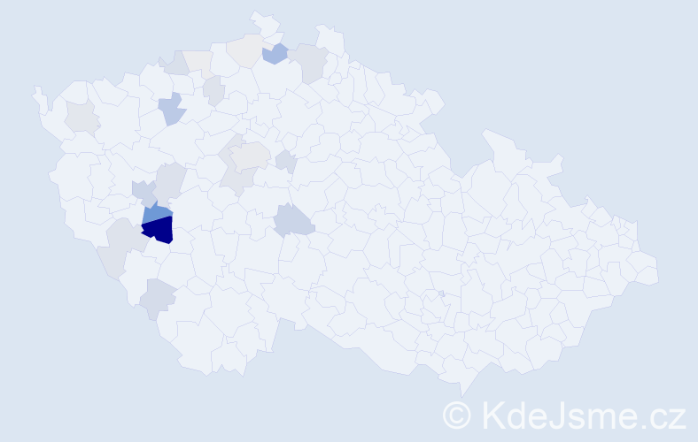 Příjmení: 'Jandošová', počet výskytů 66 v celé ČR