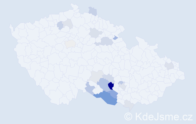 Příjmení: 'Šuler', počet výskytů 46 v celé ČR
