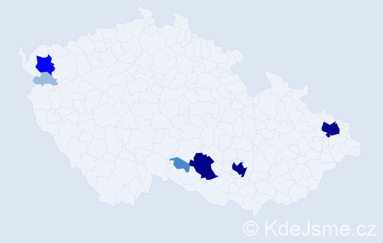 Příjmení: 'Makki', počet výskytů 18 v celé ČR
