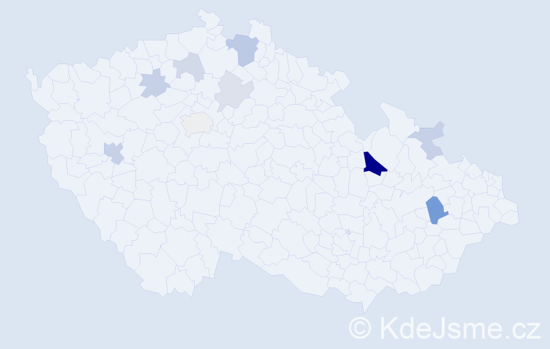 Příjmení: 'Benk', počet výskytů 23 v celé ČR