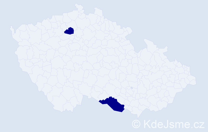 Příjmení: 'Bakuta', počet výskytů 2 v celé ČR