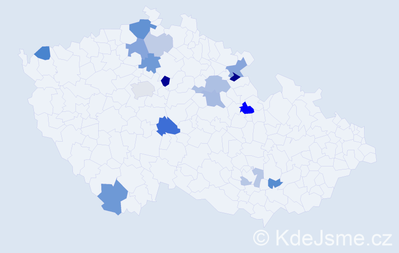 Příjmení: 'Bédi', počet výskytů 33 v celé ČR
