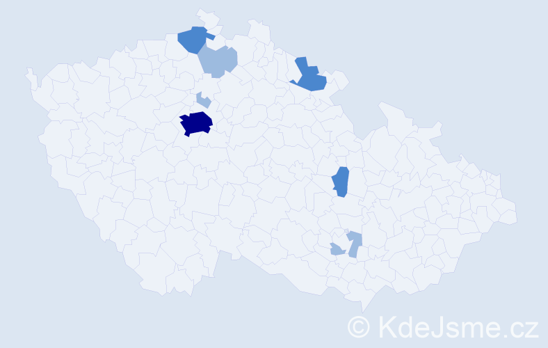 Příjmení: 'Vjaterová', počet výskytů 13 v celé ČR