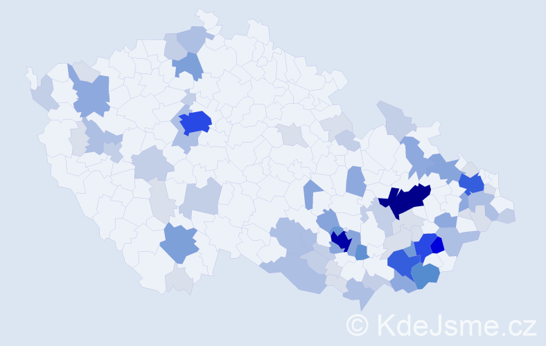 Příjmení: 'Halová', počet výskytů 274 v celé ČR