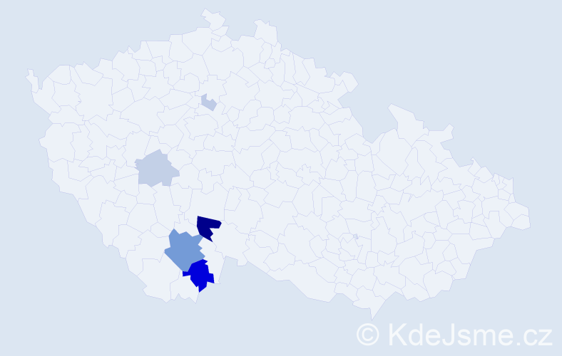 Příjmení: 'Bicerová', počet výskytů 26 v celé ČR