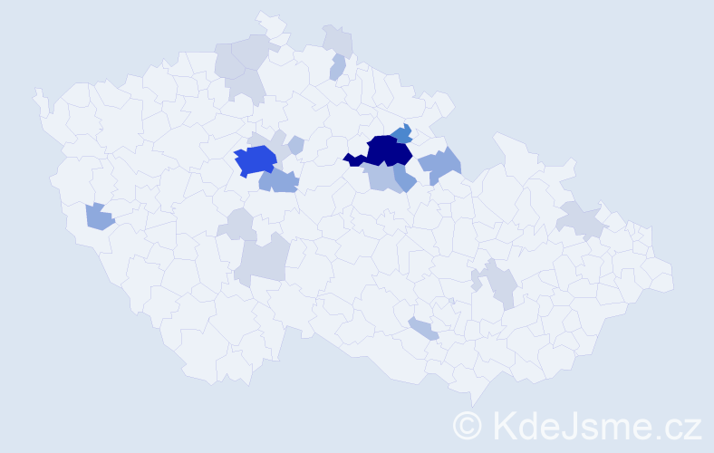 Příjmení: 'Knejp', počet výskytů 64 v celé ČR