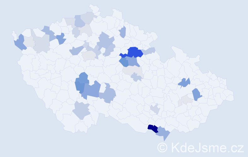 Příjmení: 'Pechánek', počet výskytů 149 v celé ČR