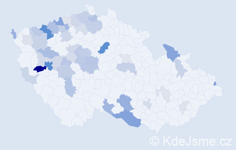 Příjmení: 'Pata', počet výskytů 124 v celé ČR