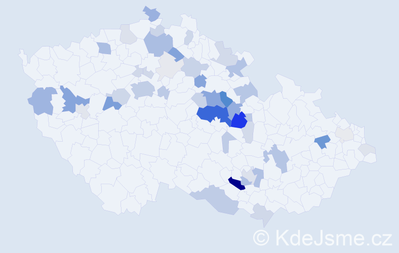 Příjmení: 'Binko', počet výskytů 175 v celé ČR