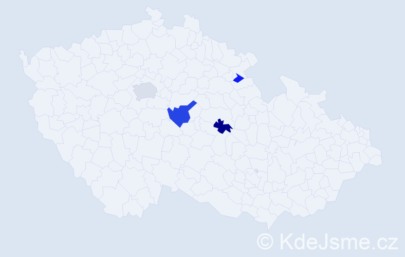 Příjmení: 'Castle', počet výskytů 9 v celé ČR