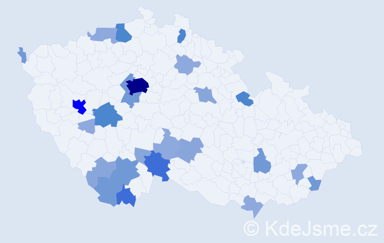 Příjmení: 'Kadič', počet výskytů 75 v celé ČR