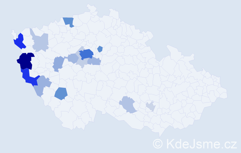 Příjmení: 'Vachudová', počet výskytů 67 v celé ČR