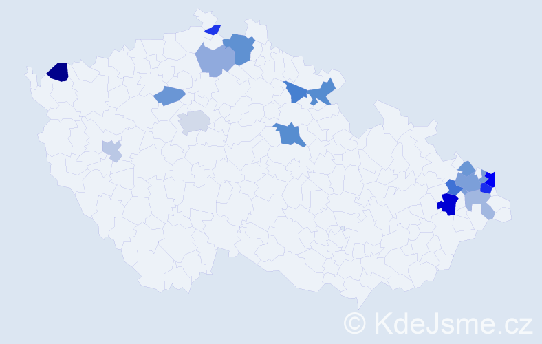 Příjmení: 'Samuhel', počet výskytů 36 v celé ČR