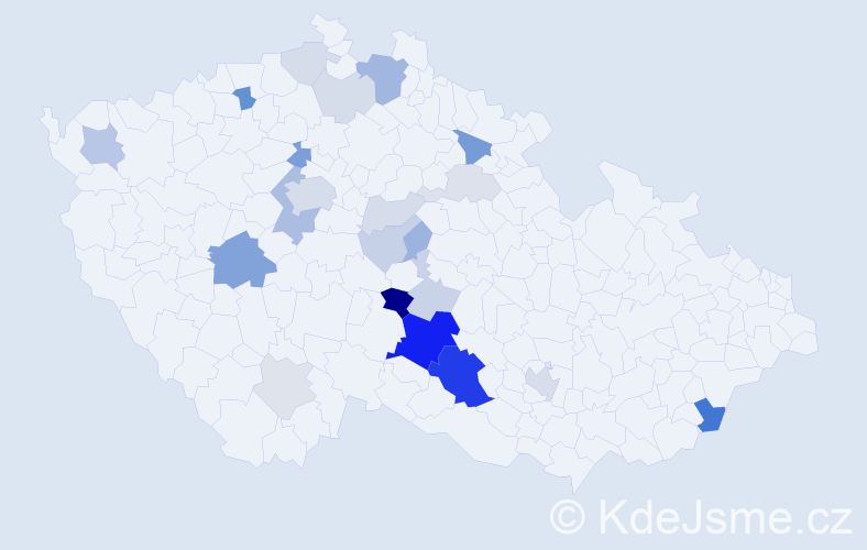 Příjmení: 'Chlupáček', počet výskytů 71 v celé ČR