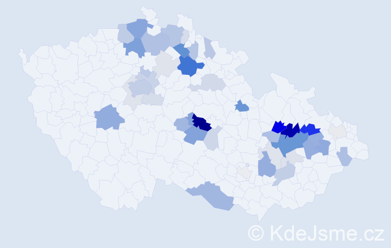 Příjmení: 'Knob', počet výskytů 133 v celé ČR