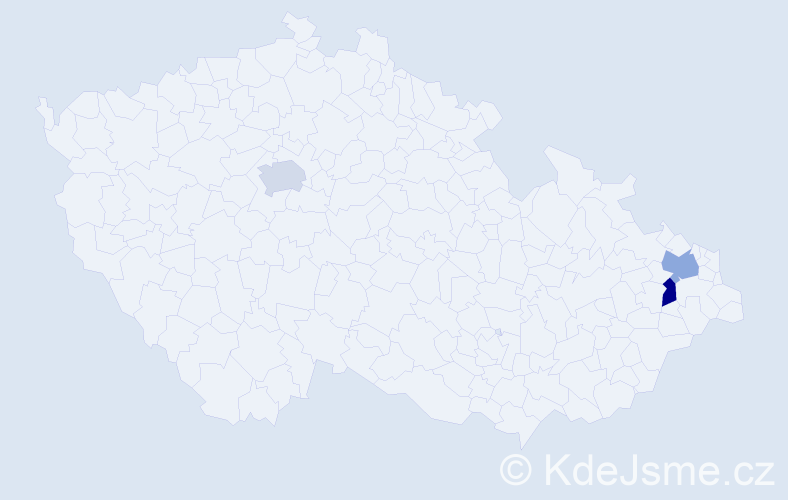 Příjmení: 'Machničová', počet výskytů 3 v celé ČR