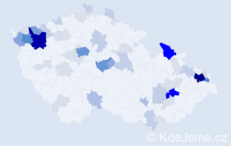 Příjmení: 'Goga', počet výskytů 181 v celé ČR