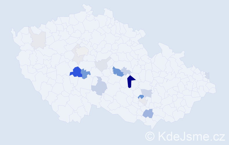 Příjmení: 'Pejchl', počet výskytů 45 v celé ČR