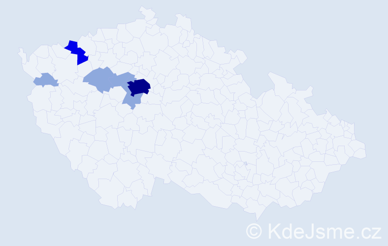 Příjmení: 'Domanjová', počet výskytů 15 v celé ČR