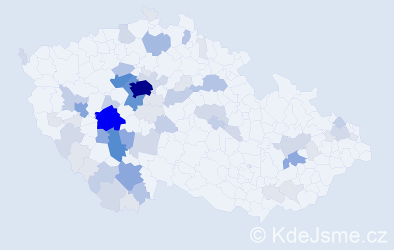 Příjmení: 'Teska', počet výskytů 216 v celé ČR
