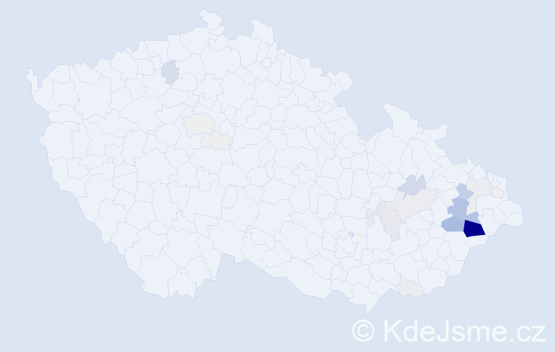 Příjmení: 'Kulišťáková', počet výskytů 146 v celé ČR