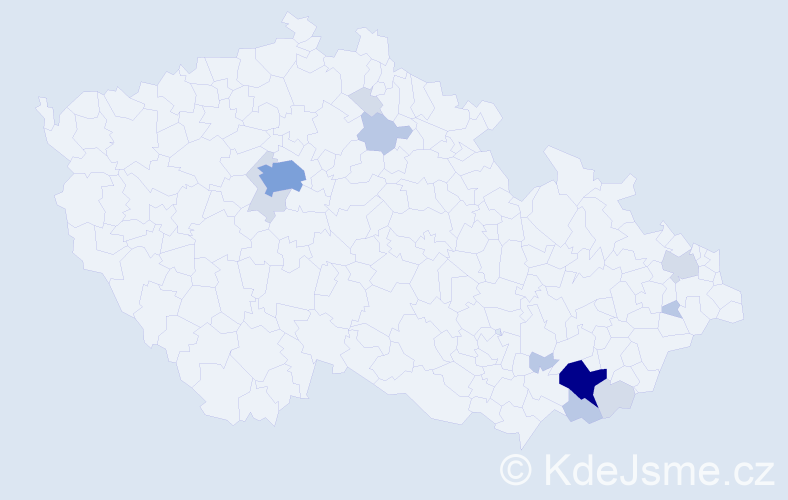 Příjmení: 'Machynka', počet výskytů 35 v celé ČR