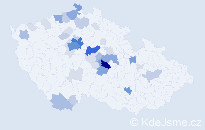 Příjmení: 'Machka', počet výskytů 123 v celé ČR