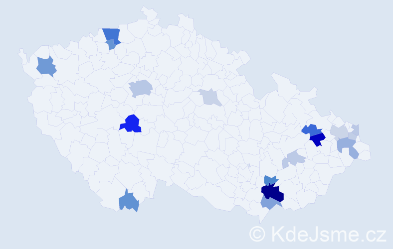 Příjmení: 'Marhefka', počet výskytů 44 v celé ČR