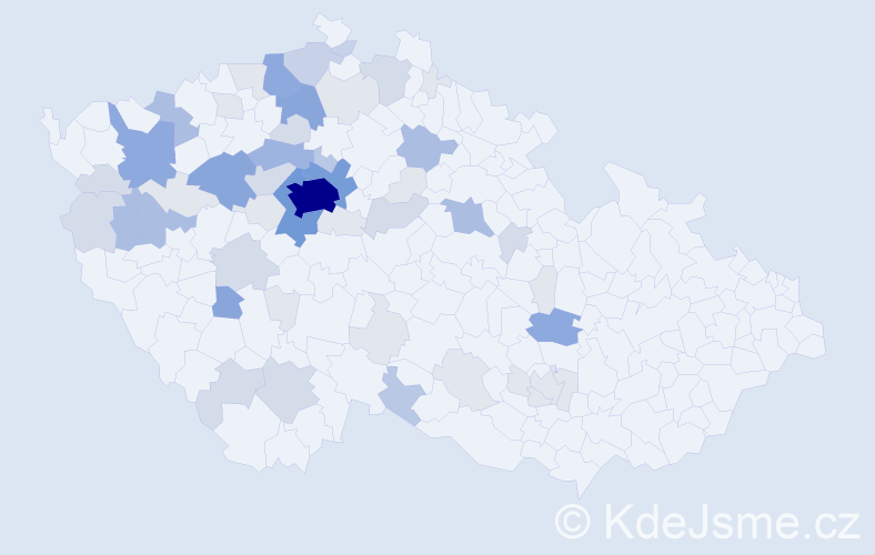 Příjmení: 'Tintěra', počet výskytů 190 v celé ČR