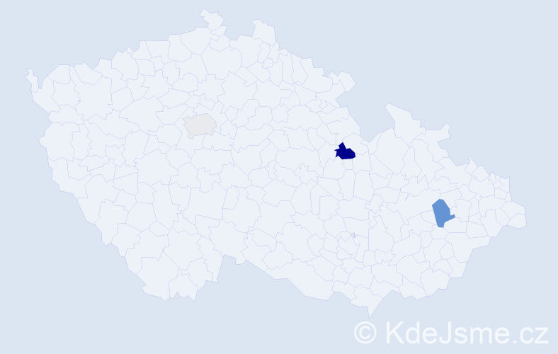 Příjmení: 'Small', počet výskytů 4 v celé ČR