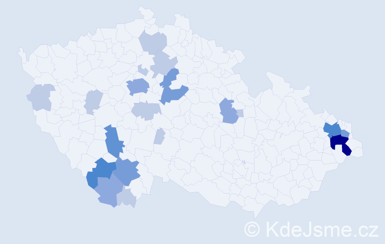 Příjmení: 'Rajko', počet výskytů 53 v celé ČR