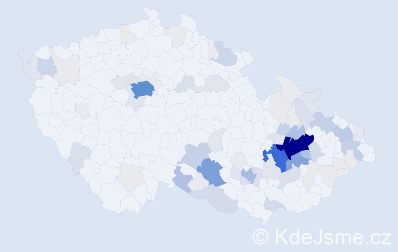 Příjmení: 'Vláčil', počet výskytů 319 v celé ČR