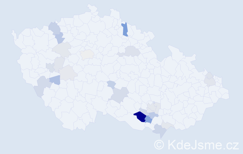 Příjmení: 'Tropp', počet výskytů 63 v celé ČR