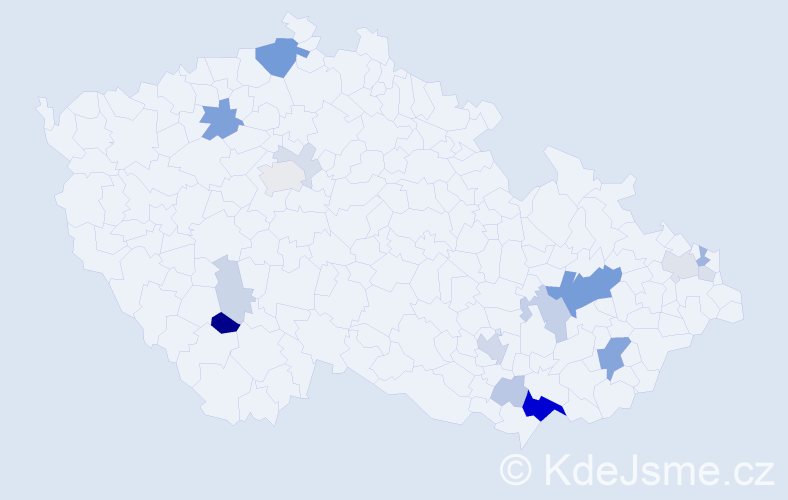 Příjmení: 'Balunová', počet výskytů 57 v celé ČR
