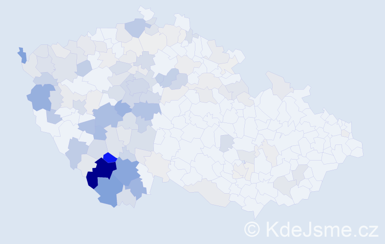 Příjmení: 'Petrášek', počet výskytů 539 v celé ČR