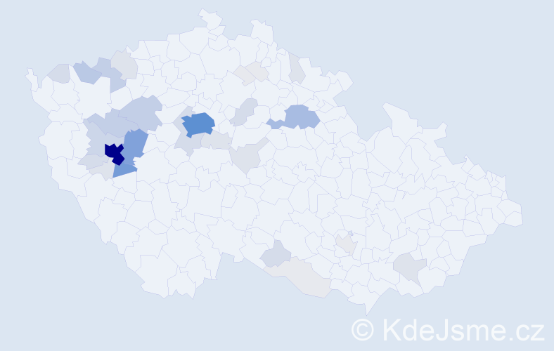 Příjmení: 'Vyleta', počet výskytů 173 v celé ČR