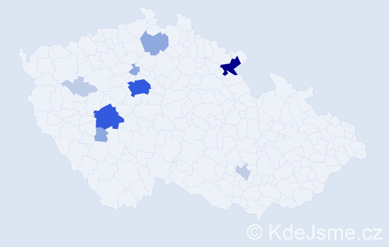 Příjmení: 'Páca', počet výskytů 30 v celé ČR