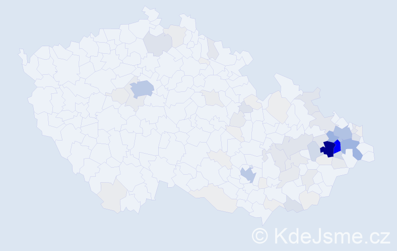 Příjmení: 'Hanzelka', počet výskytů 501 v celé ČR