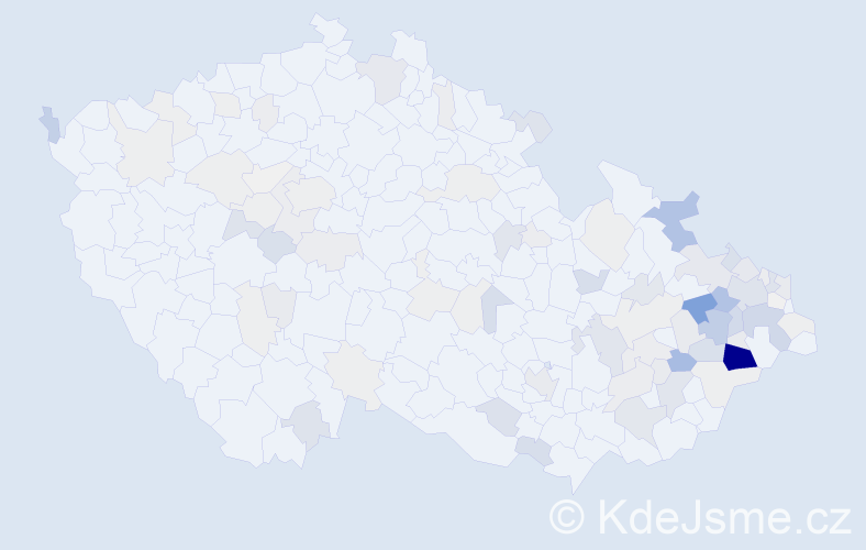 Příjmení: 'Vojkůvka', počet výskytů 382 v celé ČR