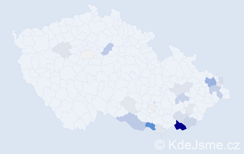 Příjmení: 'Šmahaj', počet výskytů 68 v celé ČR